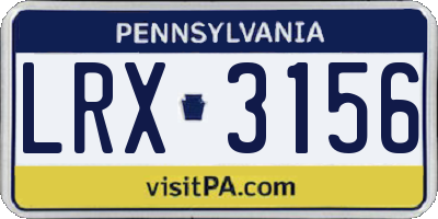 PA license plate LRX3156
