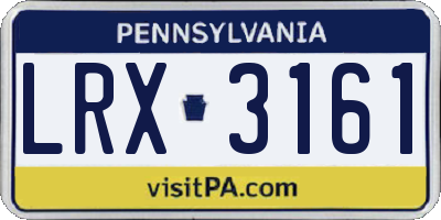 PA license plate LRX3161