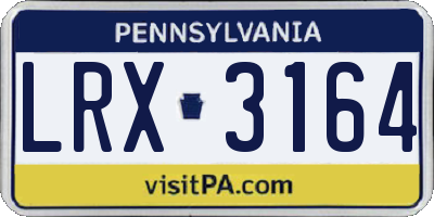 PA license plate LRX3164