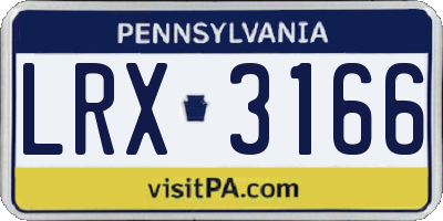 PA license plate LRX3166