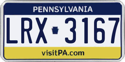 PA license plate LRX3167