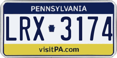 PA license plate LRX3174