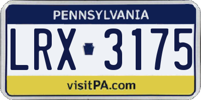 PA license plate LRX3175