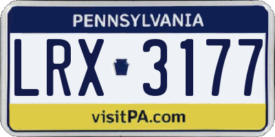 PA license plate LRX3177