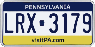 PA license plate LRX3179