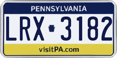 PA license plate LRX3182
