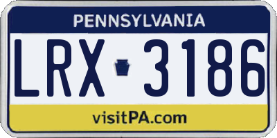 PA license plate LRX3186