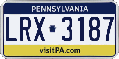 PA license plate LRX3187