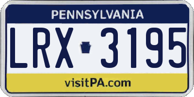 PA license plate LRX3195