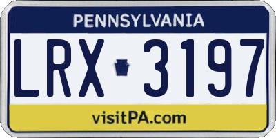 PA license plate LRX3197