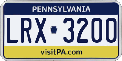 PA license plate LRX3200