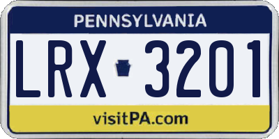 PA license plate LRX3201