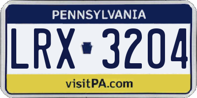 PA license plate LRX3204
