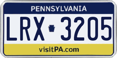 PA license plate LRX3205