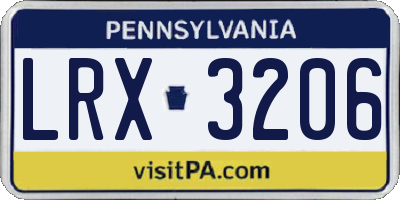 PA license plate LRX3206