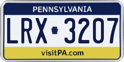 PA license plate LRX3207