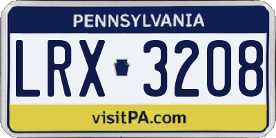 PA license plate LRX3208