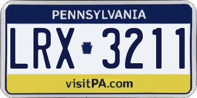 PA license plate LRX3211