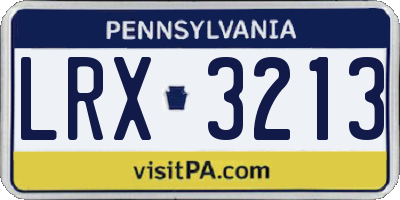 PA license plate LRX3213
