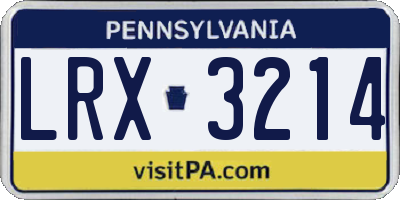 PA license plate LRX3214