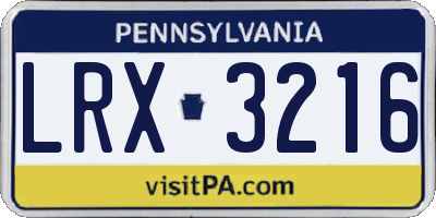 PA license plate LRX3216