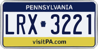 PA license plate LRX3221