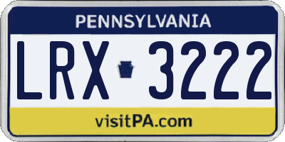 PA license plate LRX3222