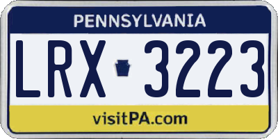 PA license plate LRX3223