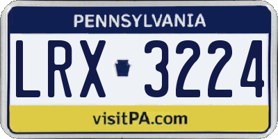 PA license plate LRX3224