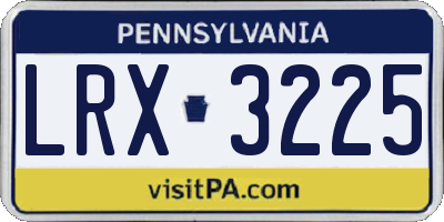 PA license plate LRX3225