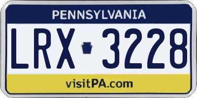 PA license plate LRX3228