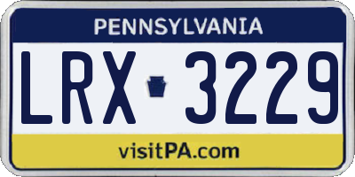 PA license plate LRX3229
