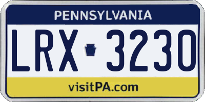 PA license plate LRX3230