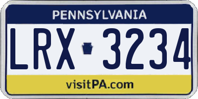 PA license plate LRX3234