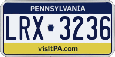 PA license plate LRX3236
