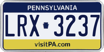 PA license plate LRX3237