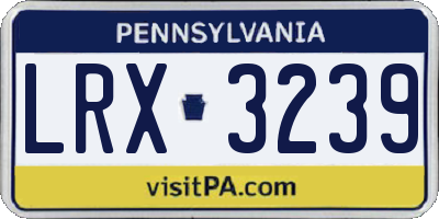 PA license plate LRX3239
