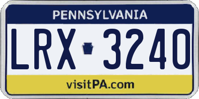 PA license plate LRX3240