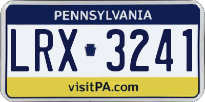 PA license plate LRX3241
