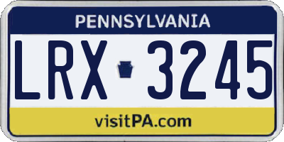 PA license plate LRX3245