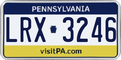 PA license plate LRX3246