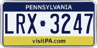 PA license plate LRX3247