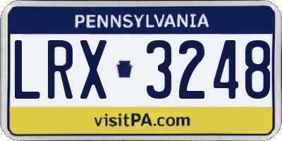 PA license plate LRX3248
