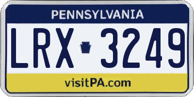 PA license plate LRX3249
