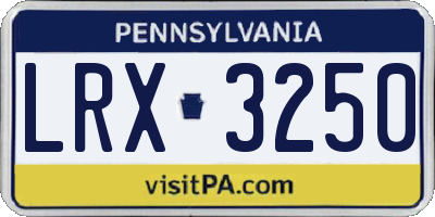 PA license plate LRX3250