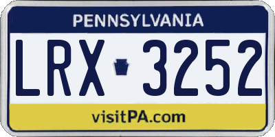 PA license plate LRX3252