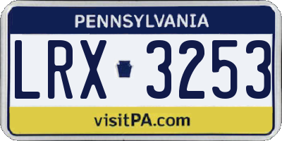 PA license plate LRX3253