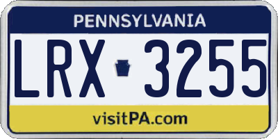 PA license plate LRX3255