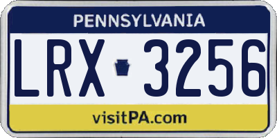 PA license plate LRX3256