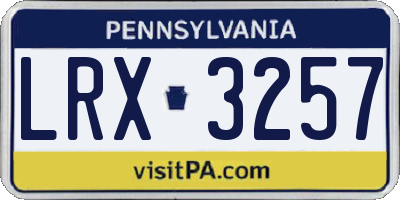 PA license plate LRX3257
